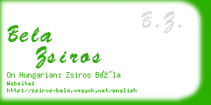 bela zsiros business card